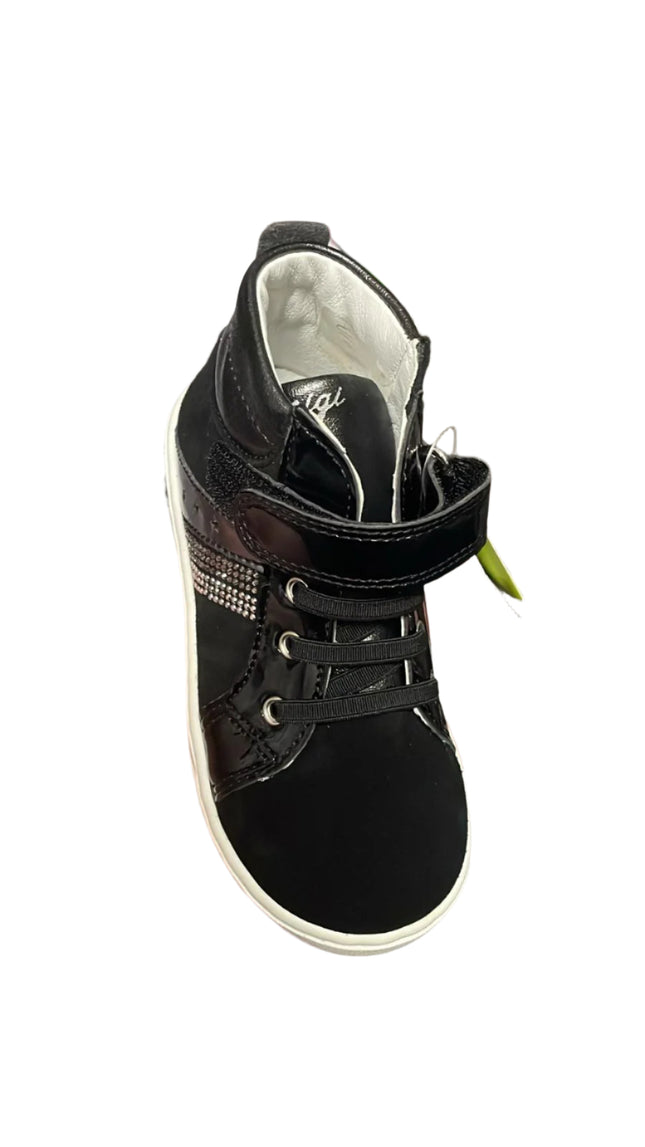 Primigi Kids Patent Leather & Suede Ballerina Shoes – Black