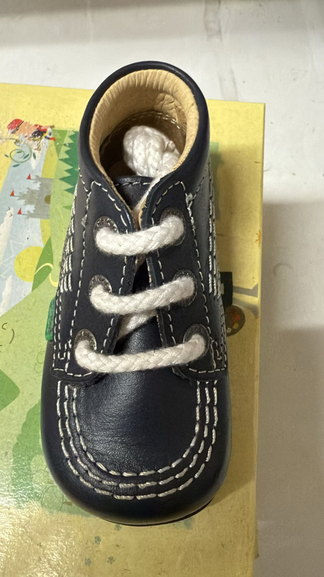 Kickers Kich Hi B Core Leather Shoe - Navy/White/Black