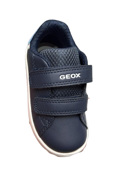 Geox B Eclyper Kids Leather Shoes - Navy/Lt Jeans