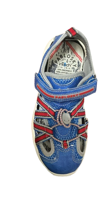 Pablo Boys' Sky PU Shoes – Denim Blue/Royal Blue