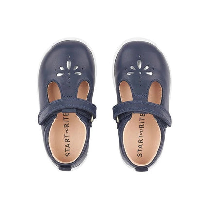 Start-Rite Girls' Far Leather Kids Shoes - Navy Blue