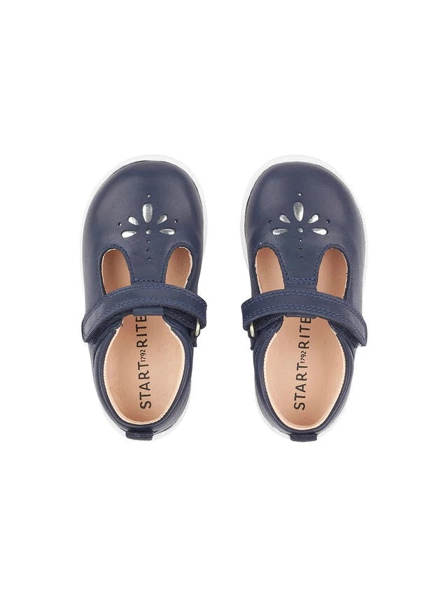 Start-Rite Girls' Far Leather Kids Shoes - Navy Blue