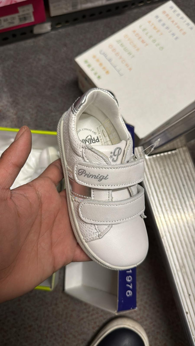 Primigi Girls’ Nappa Morbidone Leather Kids Shoes - Bian White