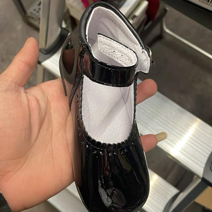 Nens Girls'  Botin Perf Patent Leather Kids Shoes - Charol Negro