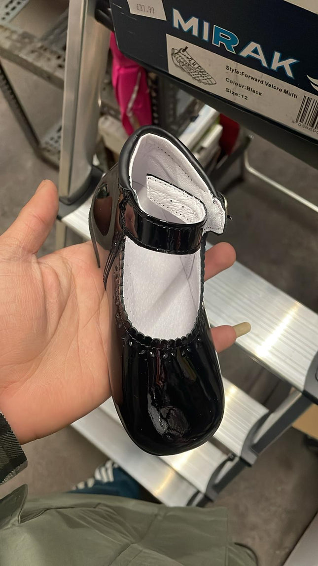 Nens Girls'  Botin Perf Patent Leather Kids Shoes - Charol Negro