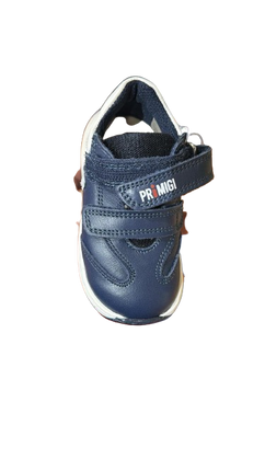 Primigi Nappa Boys’ Leather Trainers – White/Navy
