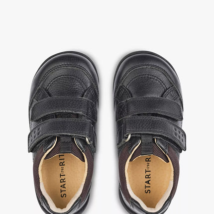 Start-Rite Boys's Zigzag Leather Shoes S - Black