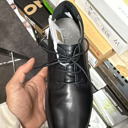 Geox J Zheeno Boys Smooth Leather School Shoes – Black