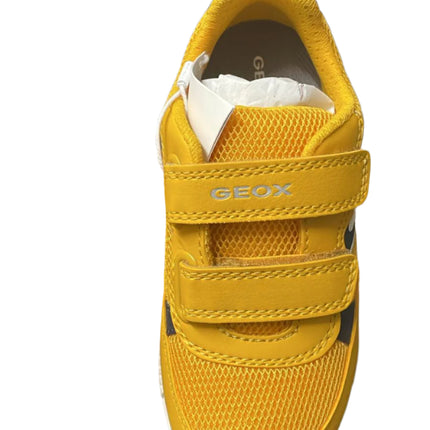 Geox Boys' Alben Mesh Geobuck Shoes - Ochre Yellow/Navy