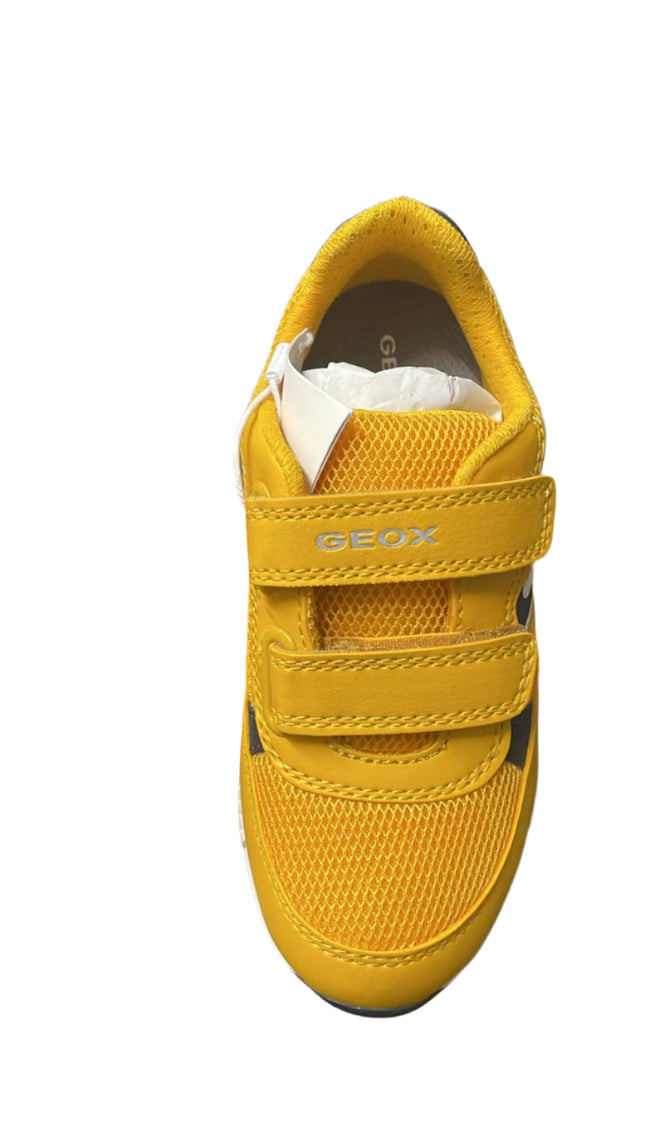 Geox Boys' Alben Mesh Geobuck Shoes - Ochre Yellow/Navy