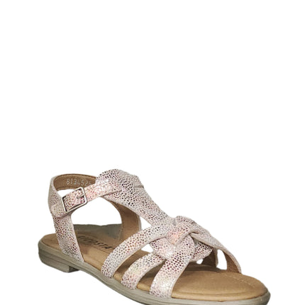 Ricosta Girls' Medium Birite Chip Leather Sandals - Rose