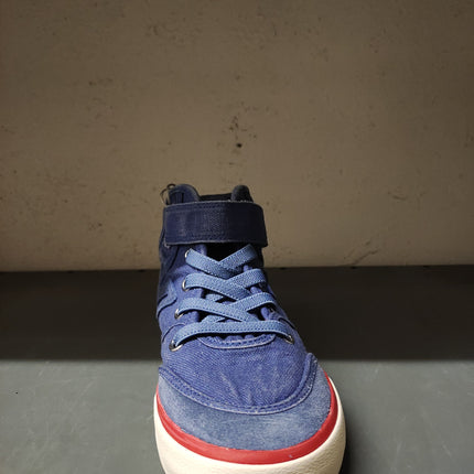 Geox Kiwi Boys’ Canvas and Suede Trainers – Blue/Red