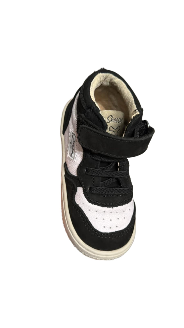Shoessme Boys' Baby Leather Kids Shoes - Black/White