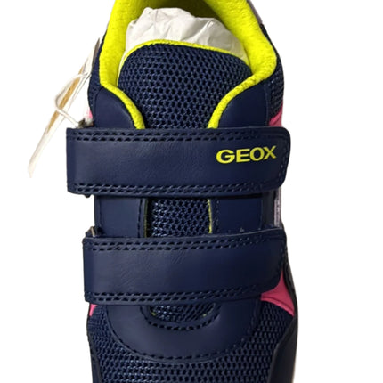 Geox Boys' Pavel G A Synthetic Leather Mesh Shoes - Navy/Fluo Fuchsia