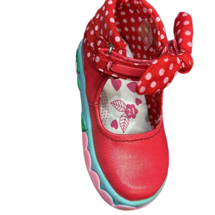 PomD’Api Bisou Knot Girls’ Patent Leather Sandals – Red