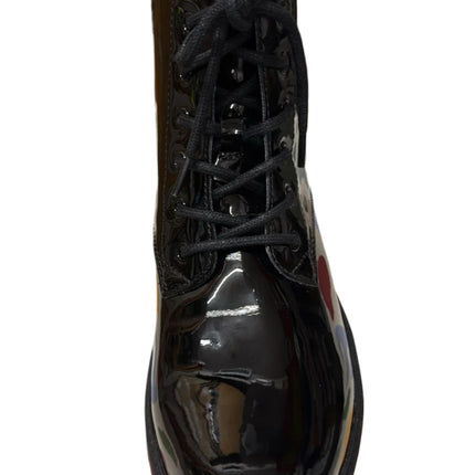 Geox J Casey Girls Synthetic Patent School Shoes – Black