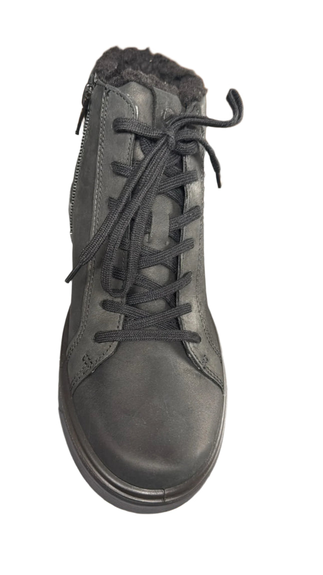 Ecco Boys' Street Tray K Leather Trainers – Black