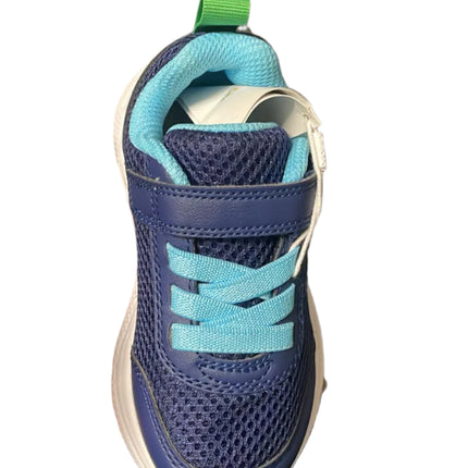Geox Boys’ Sprintye Leather Kids Shoes - Navy/Lt Green