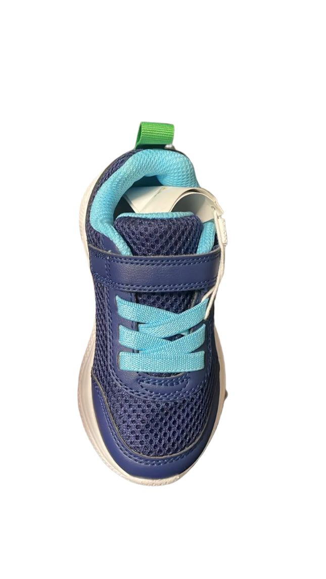 Geox Boys’ Sprintye Leather Kids Shoes - Navy/Lt Green