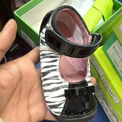 Hush Puppies Kids Party Starter Leather Shoes – Black/Multicolour