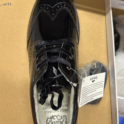 Geox J Casey Girls' Synthetic Patent Shoes – Black