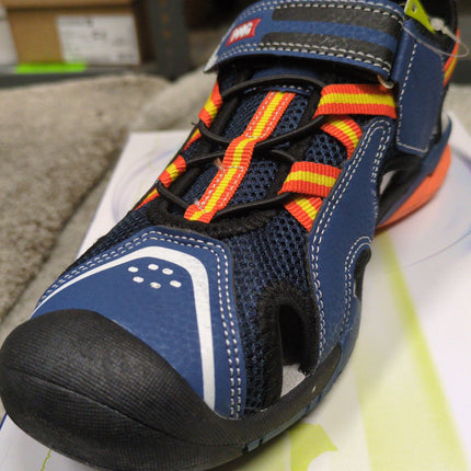 Primigi Nabuck Boys' Leather Sandals - Navy/Orange/Black