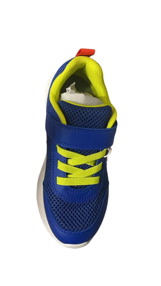 Geox J Sprintye Boys' Mesh & Geobuck Trainers - Royal/Red