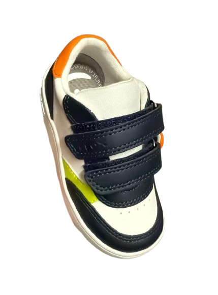 Geox B555LA Basket Babe Shoes - Navy/White