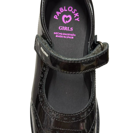 Pablosky Girls' Charol Kayak Shoes – Black