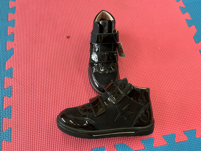 Ricosta Girls Black Waterproof Boots | Double Velcro School Boots