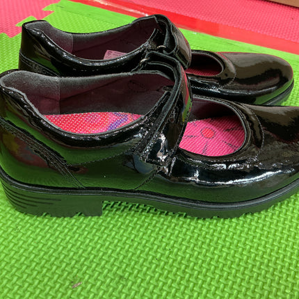 Ricosta Girls Black Patent School Shoes | Mary Jane Velcro Uniform Shoes