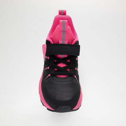 ISTAMAX KIDS BLACK/PINK RUNNING TRAINERS WITH LACE & HOOK-AND-LOOP STRAP