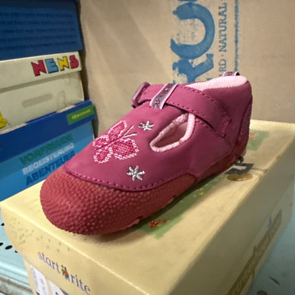 Start-Rite Girls' Flutter Tot Leather Kids Shoes - Dark Pink