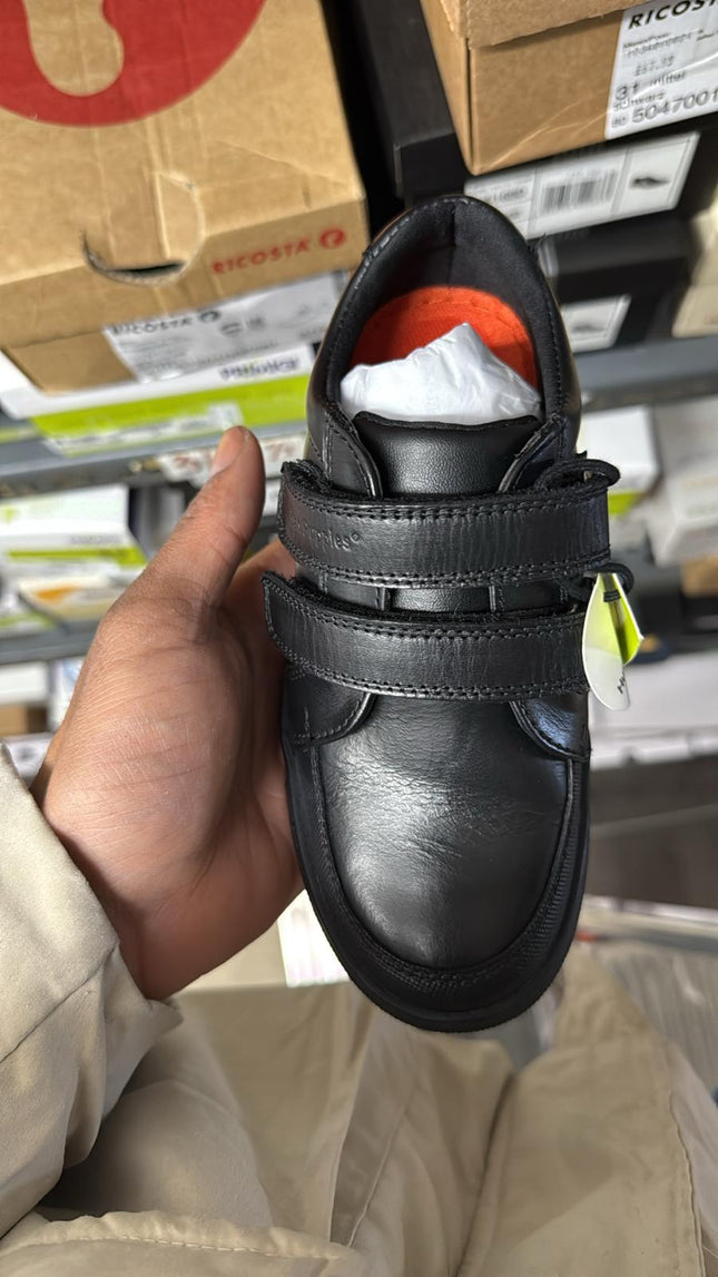 Hush Puppies Santos Kids Leather Shoes - Black