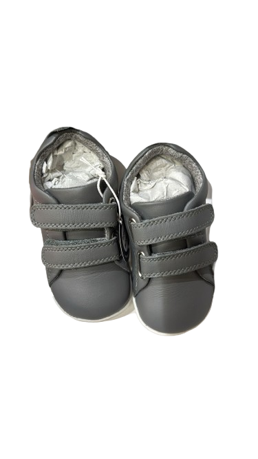 Bobux Grass Court Step-Up Leather Trainers - Smoke