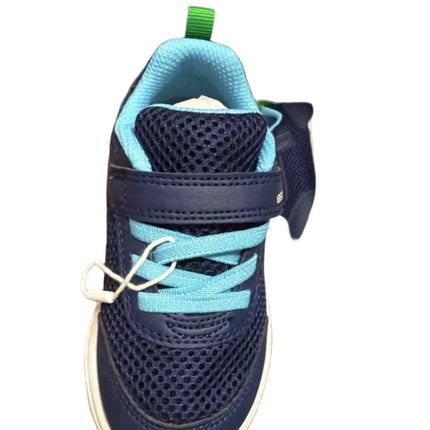 Geox Boys' Sprintype Mesh Geobuck Kids Shoes -Navy/Lt Green