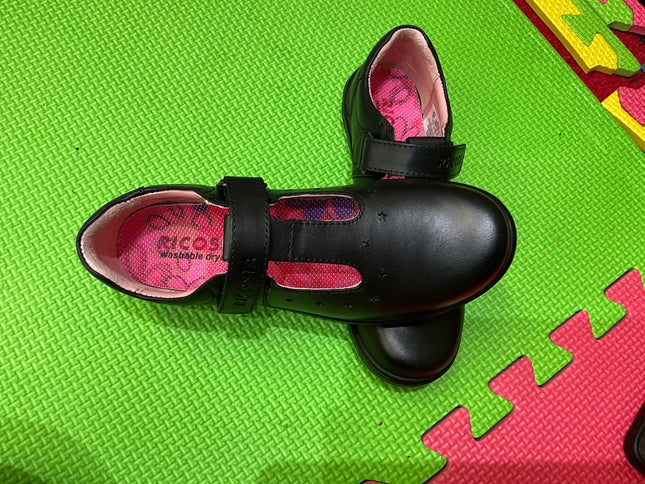 Ricosta Kids Black Leather Lace-Up School Shoes | Chunky Sole Uniform Shoes