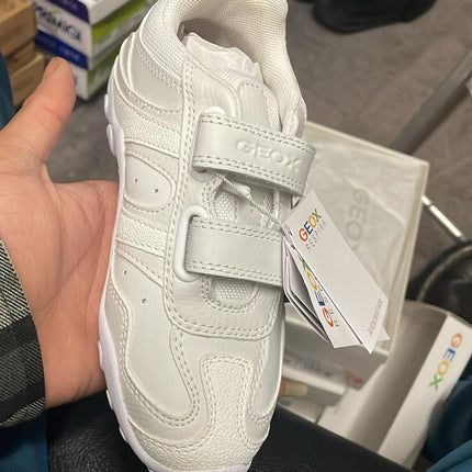 Geox J Crush M Leather Trainers – White