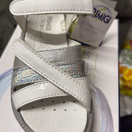 Primigi Smooth Nappa and Soft Nubuck Sandals – White