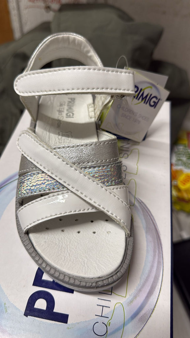 Primigi Smooth Nappa and Soft Nubuck Sandals – White