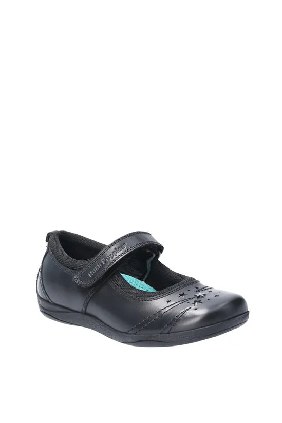 Hush Puppies Girl's Amber Junior School Shoe - Black