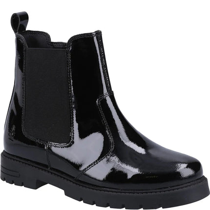 Hush Puppies Girl's Laura Patent JNR Chelsea Shoe - Black