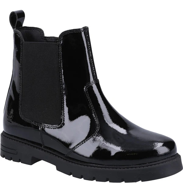 Hush Puppies Girl's Laura Patent JNR Chelsea Shoe - Black