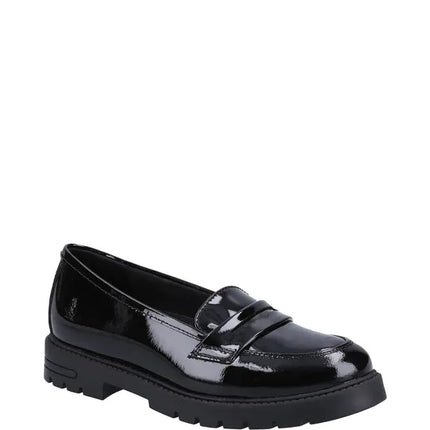 Hush Puppies Girl's Hazel Patent SNR Shoe - Black