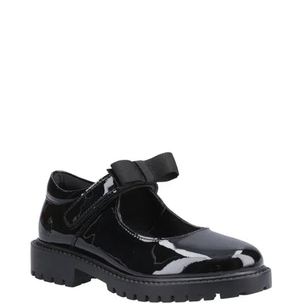 Hush Puppies Girl's Astrid Bow Patent Jnr - Black