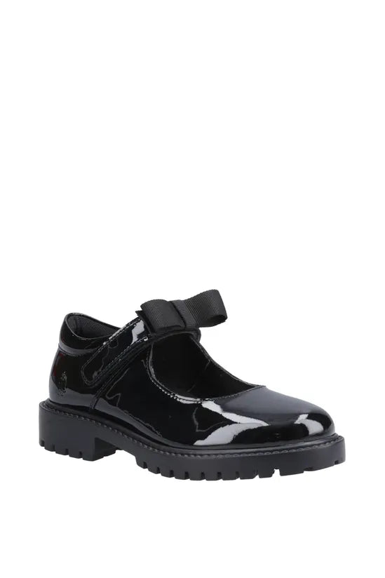 Hush Puppies Girl's Astrid Bow Patent Jnr - Black
