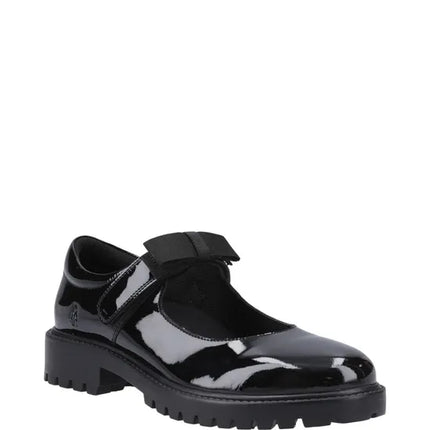 Hush Puppies Girl's Astrid Bow Patent Snr Shoe - Black