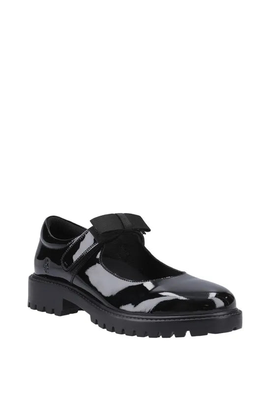 Hush Puppies Girl's Astrid Bow Patent Snr Shoe - Black