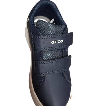 Geox B Eclyper A Boys' Synthetic Leather Trainers – Navy