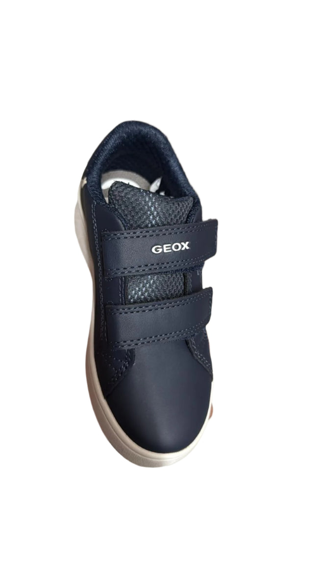 Geox B Eclyper A Boys' Synthetic Leather Trainers – Navy